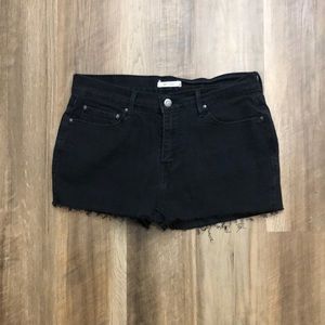 LEVIS 505 straight 30 black cut off jeans shorts *